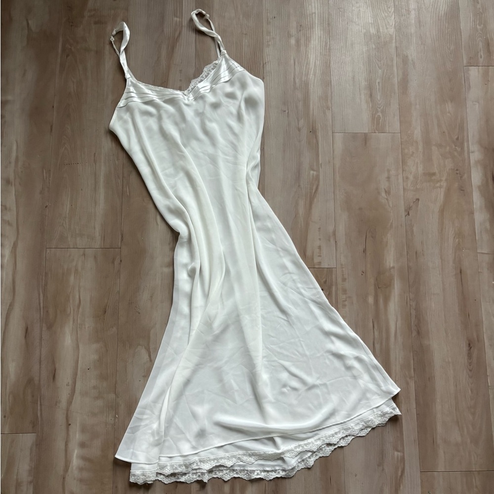 White Lace Slip Dress – Cottagecore Layering S